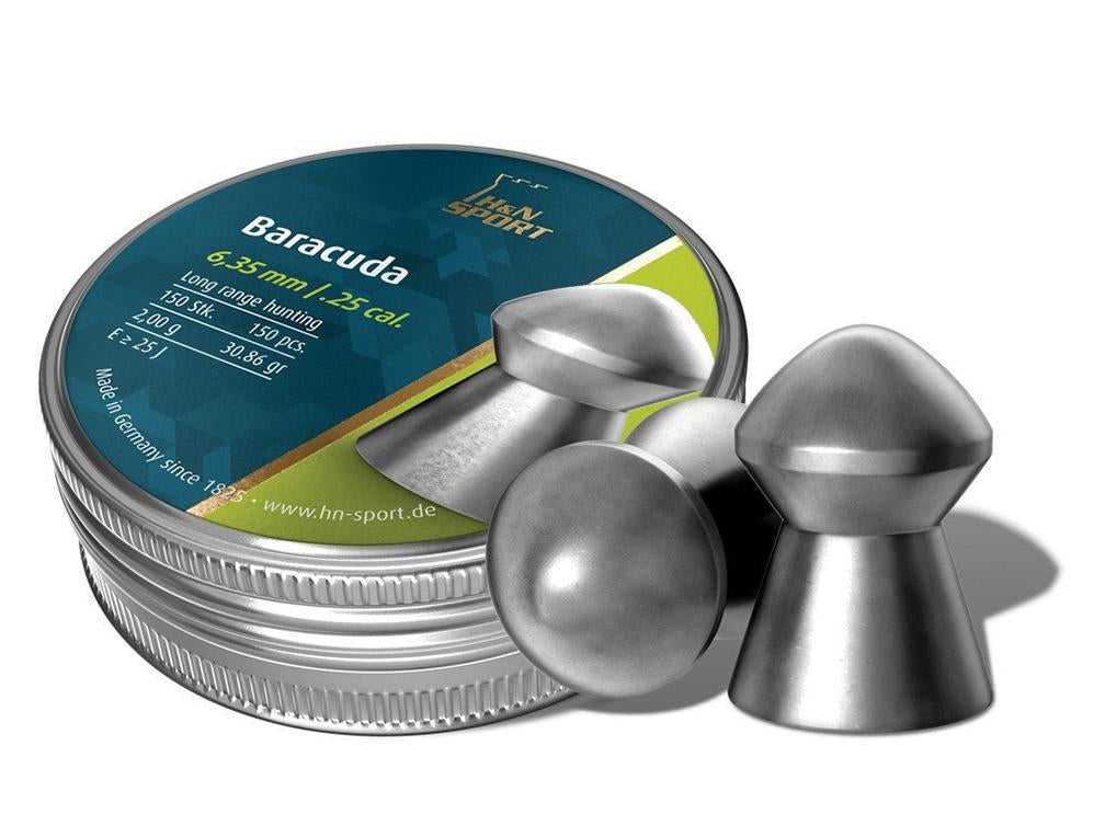 H&N Baracuda Lead Pellets 30.86 Grain 25 Caliber Pack of 150