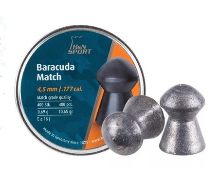 H&N Baracuda Match Lead Pellets .177 Cal 4.50mm 400 Pack