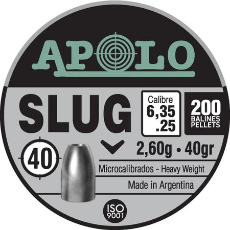 Hatsan Apolo Slug Airgun Pellets .25 Cal 40 gr 200 Pack