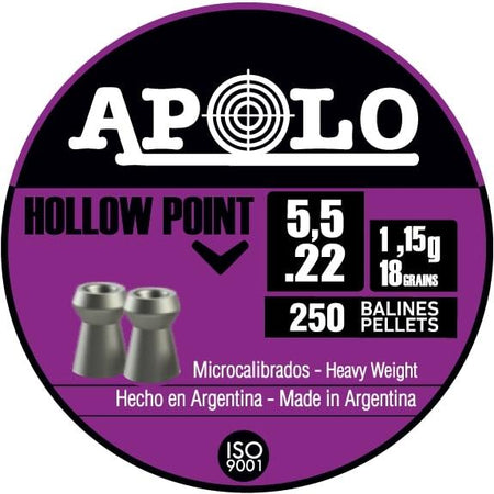 Hatsan Apolo .22 Cal HP Air Gun Pellets 18 Grain 250ct Tin