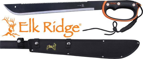 Elk Ridge MC Machete 24" Blade D-Handle Black/Stainless with Sheath