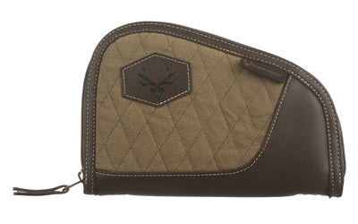 Evolution Outdoor President Series Handgun Case Up to 8", Quilted Canvas, Brown Fleece Lining