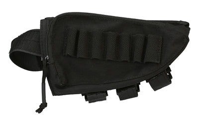 Evolution Outdoor Rifle Cheek Rest with Ammo Pouch and Ballistics Chart Pocket, Black Polyester