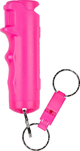 Sabre Pepper Gel Spray with Quick Release Whistle, Flip-Top Design, Pink