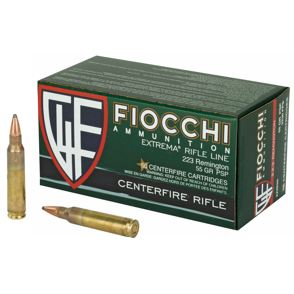 Fiocchi .223 Remington Field Dynamics 55 grain Pointed Soft Point ammunition