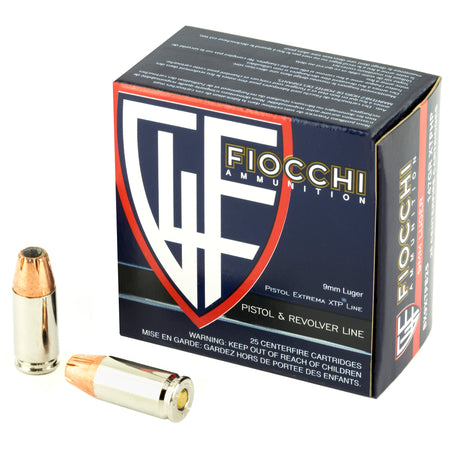 Fiocchi Hyperformance Hornady XTP Hollow Point 147 Grain 9mm Luger/Parabellum 950 fps 762344704395