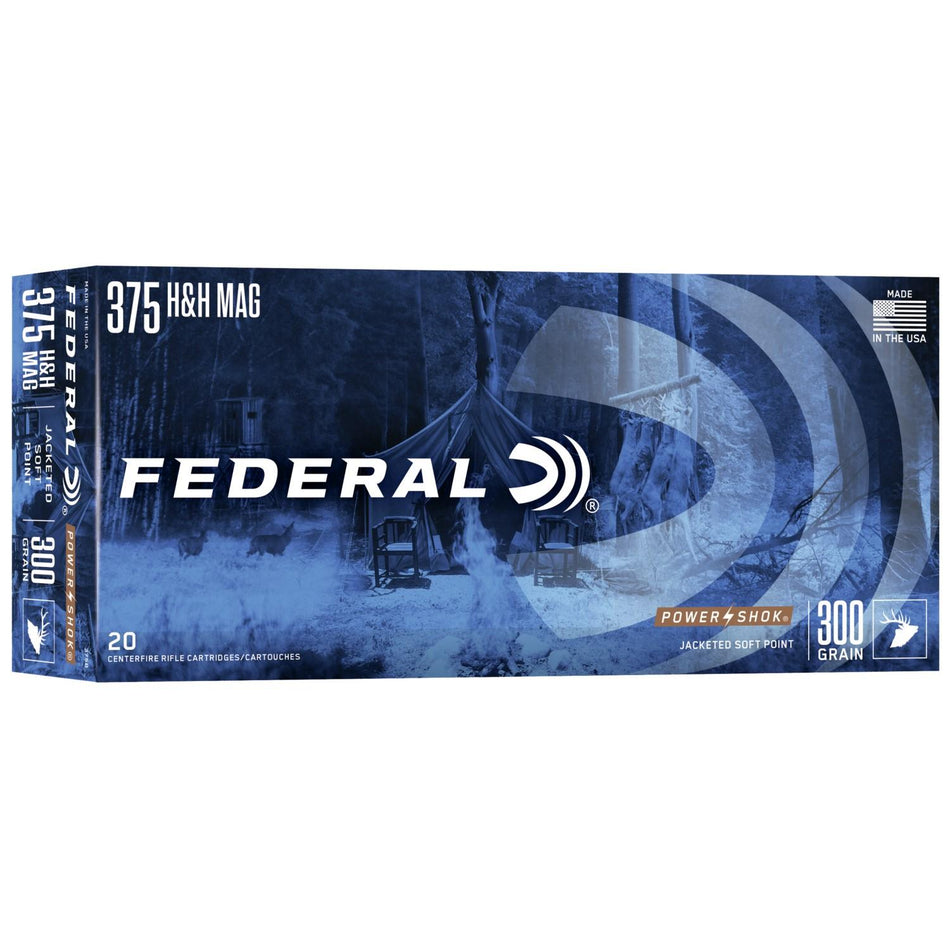 Federal PowerShok Soft Point 300 Grain .375 H&H Mag  029465085728