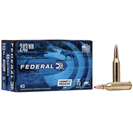 American Eagle Varmint & Predator Jacketed Hollow Point 75 Grain .243 Winchester 3375 fps 604544617658