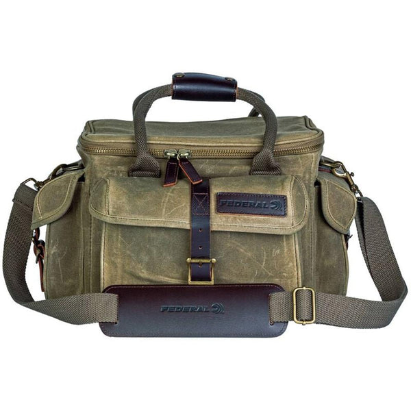 Federal Premium Range Bag Olive Drab Waxed Canvas with Leather Accents
