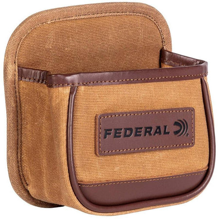 Federal Premium Single Box Shotshell Pouch Tan Canvas with Fixed Belt Loop