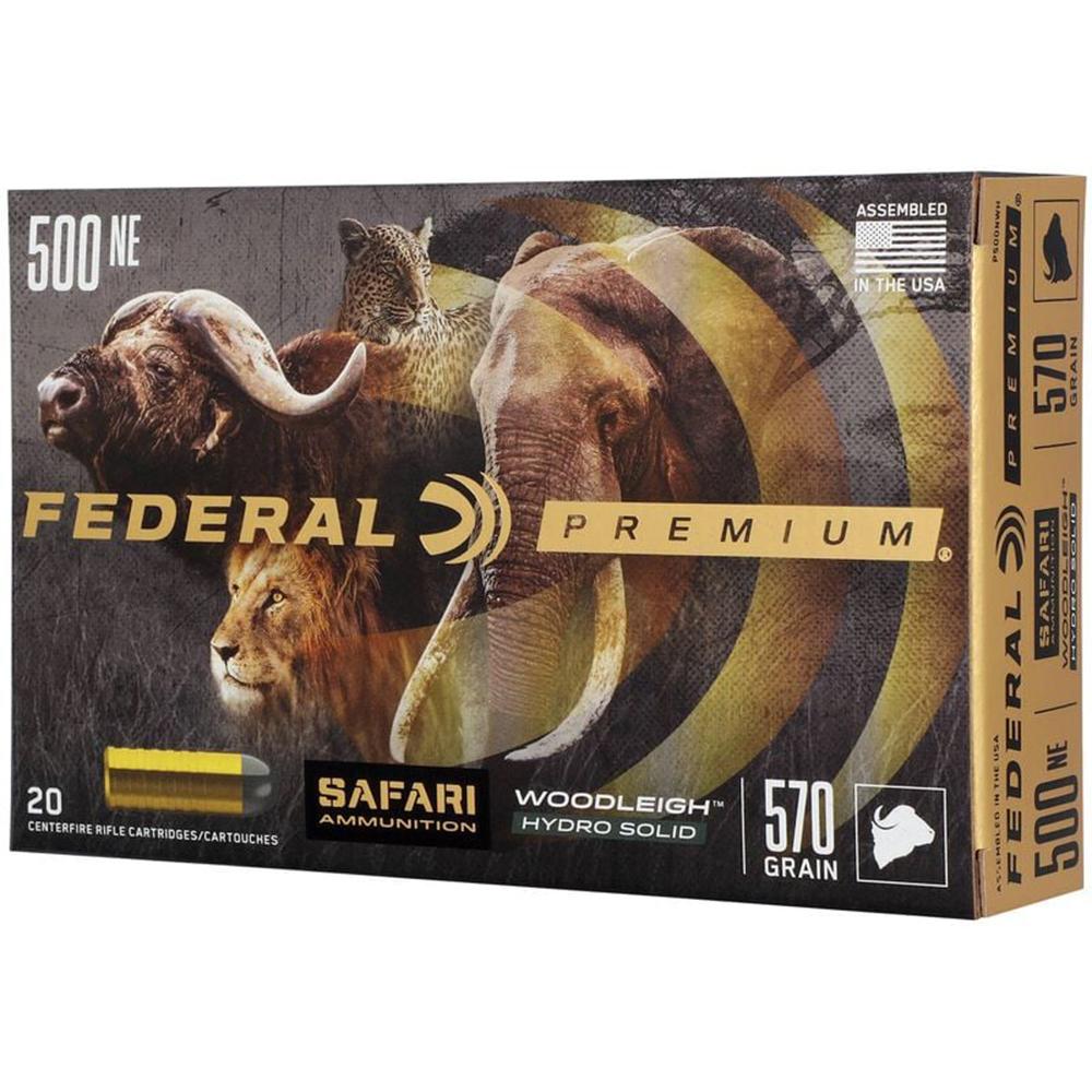 Federal Premium Safari Cape-Shok Woodleigh Hydro Solid 570 Grain .500 Nitro Express 2100 fps 029465064235
