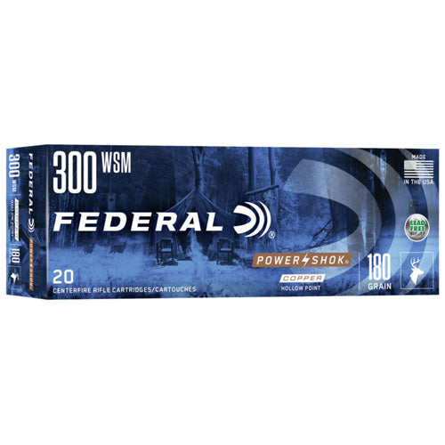Federal .300 WSM Power-Shok 180 grain Copper Hollow Point ammunition