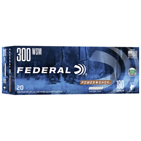 Federal .300 WSM Power-Shok 180 grain Copper Hollow Point ammunition