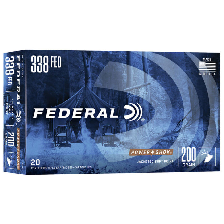 Federal Power-Shok .338 Federal 200 Gr JSP