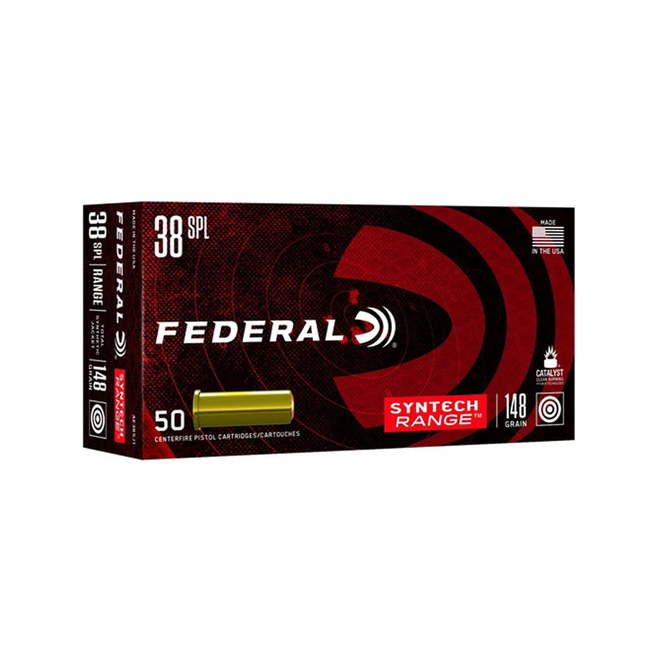 Federal .38 Special Syntech Range 148 grain Synthetic Jacket Wadcutter ammunition