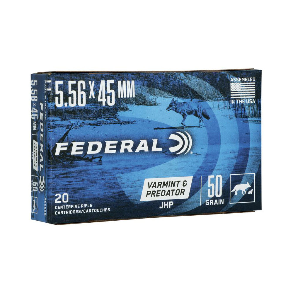 Federal 5.56x45mm NATO American Eagle 55 grain Jacketed Hollow Point ammunition