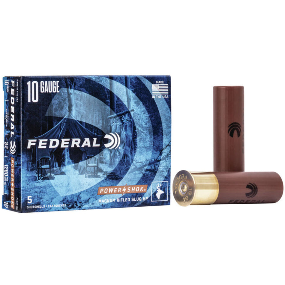 Federal F103FRS Power-Shok Shotshell 10 Gauge 3.5" 1-3/4oz Rifled Slug 1280 fps 029465028336
