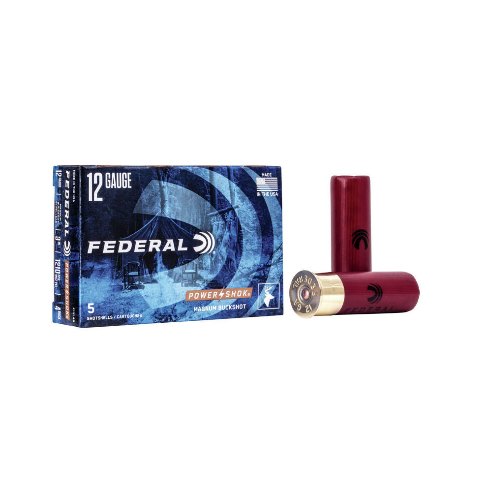 Federal F1314B Power-Shok Magnum 12 Gauge 3" 1-15/16oz 4 Buck Shot 1210 fps 029465009670