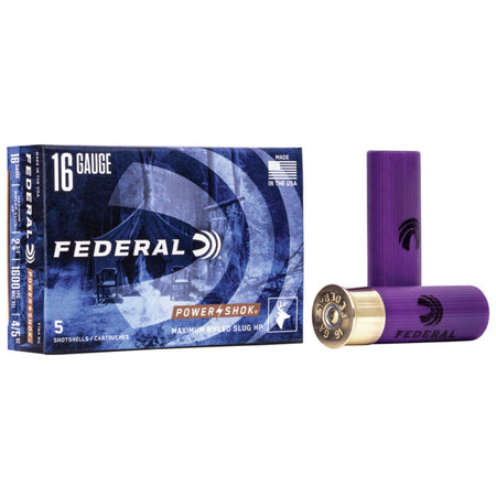 Federal F164RS Power-Shok Shotshell 16 Gauge 2.75" 7/8oz Rifled Slug 1600 fps 029465009939