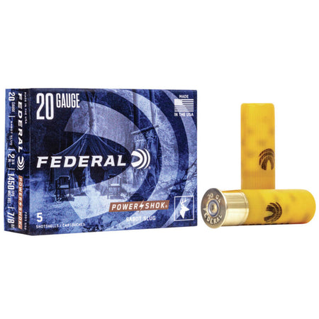 Federal F203SS2 Power-Shok Shotshell 20 Gauge 2.75" 7/8oz Sabot Slug 1450 fps 029465027384