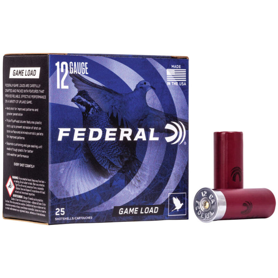 Federal 12 Gauge Shotgun Ammo Game-Shok Game Load Upland 2.75 in 1 oz #8