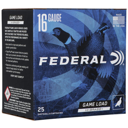 Federal H1636 Game-Shok High Brass 16 Gauge 2.75" 1-1/8oz 6 Shot 1295 fps 029465004521
