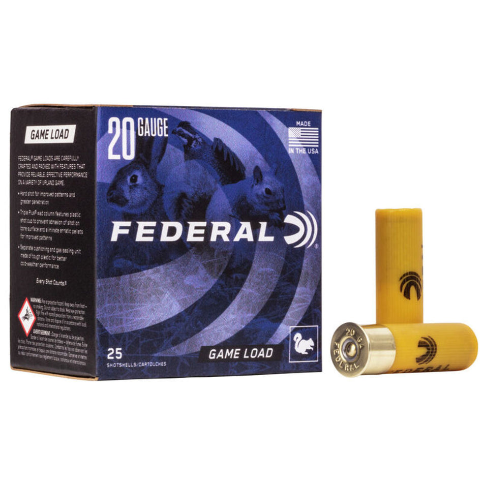 Federal 20 Gauge Shotgun Ammo Game-Shok Game Load Upland 2.75 in 7/8 oz #8