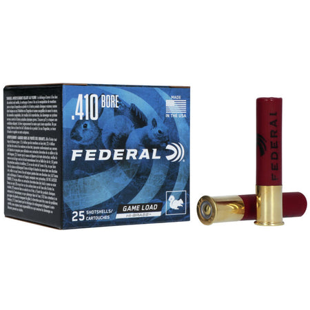 Federal .410 Bore Shotgun Ammo Game-Shok Game Load Lead ShotUpland High Brass 2.5 in 1/2 oz #6