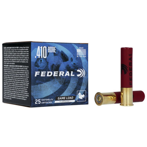 Federal .410 Bore Shotgun Ammo Game-Shok Game Load Lead ShotUpland High Brass 2.5 in 1/2 oz #7.5
