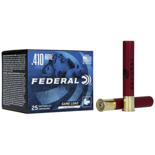 Federal .410 Bore Shotgun Ammo GameShok Game Load ShotUpland High Brass 3 in 11/16 oz #4