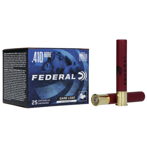 Federal .410 Bore Shotgun Ammo Game-Shok Game Load Lead ShotUpland High Brass 3 in 11/16 oz #5