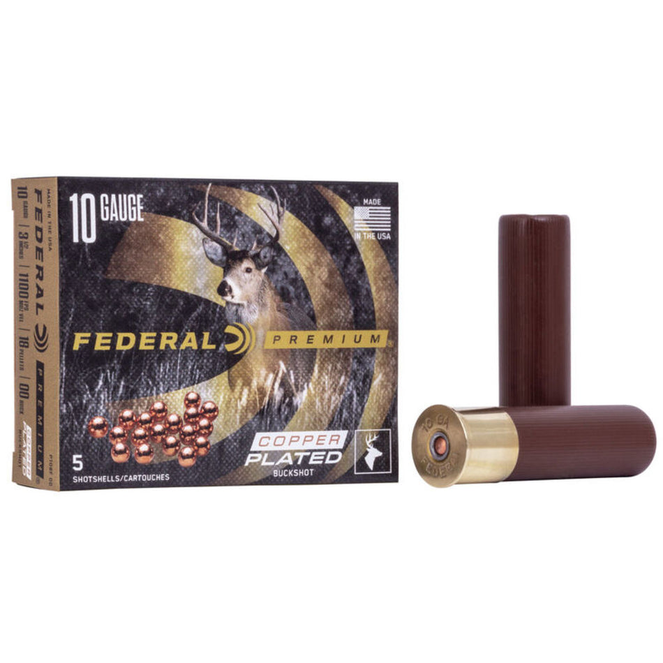 Federal P108F00 Premium Buckshot 10 Gauge 3.5" 21/4oz 00 Buck Shot 1100 fps 029465028343
