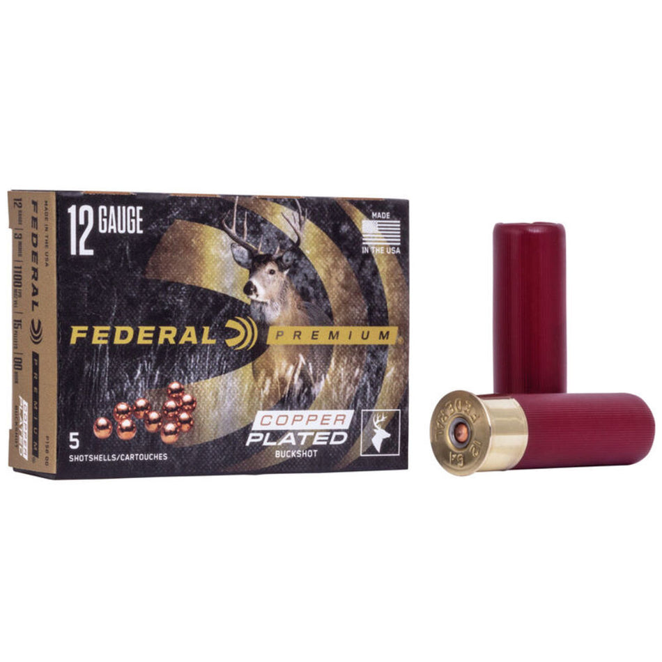 Federal P15800 Premium Buckshot 12 Gauge 3" 1-7/8oz 00 Buck Shot 1100 fps 029465001216