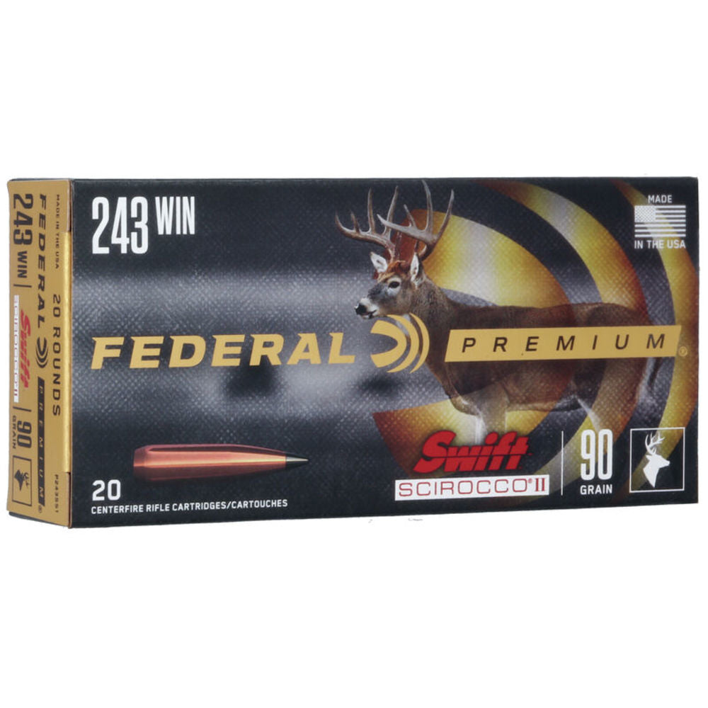 Federal .243 Winchester Swift Scirocco II 90 grain Polymer Tip ammunition