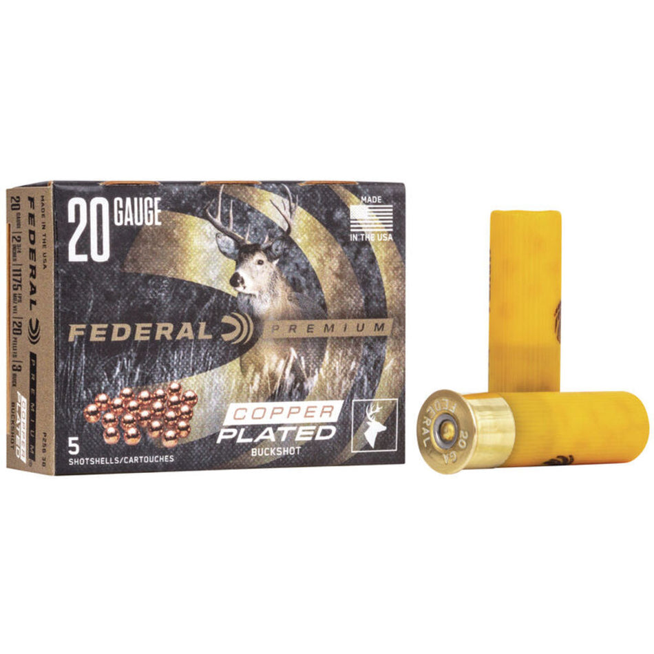 Federal P2563B Premium Magnum 20 Gauge 2.75" 1-1/8oz 3 Buck Shot 1175 fps 029465017941