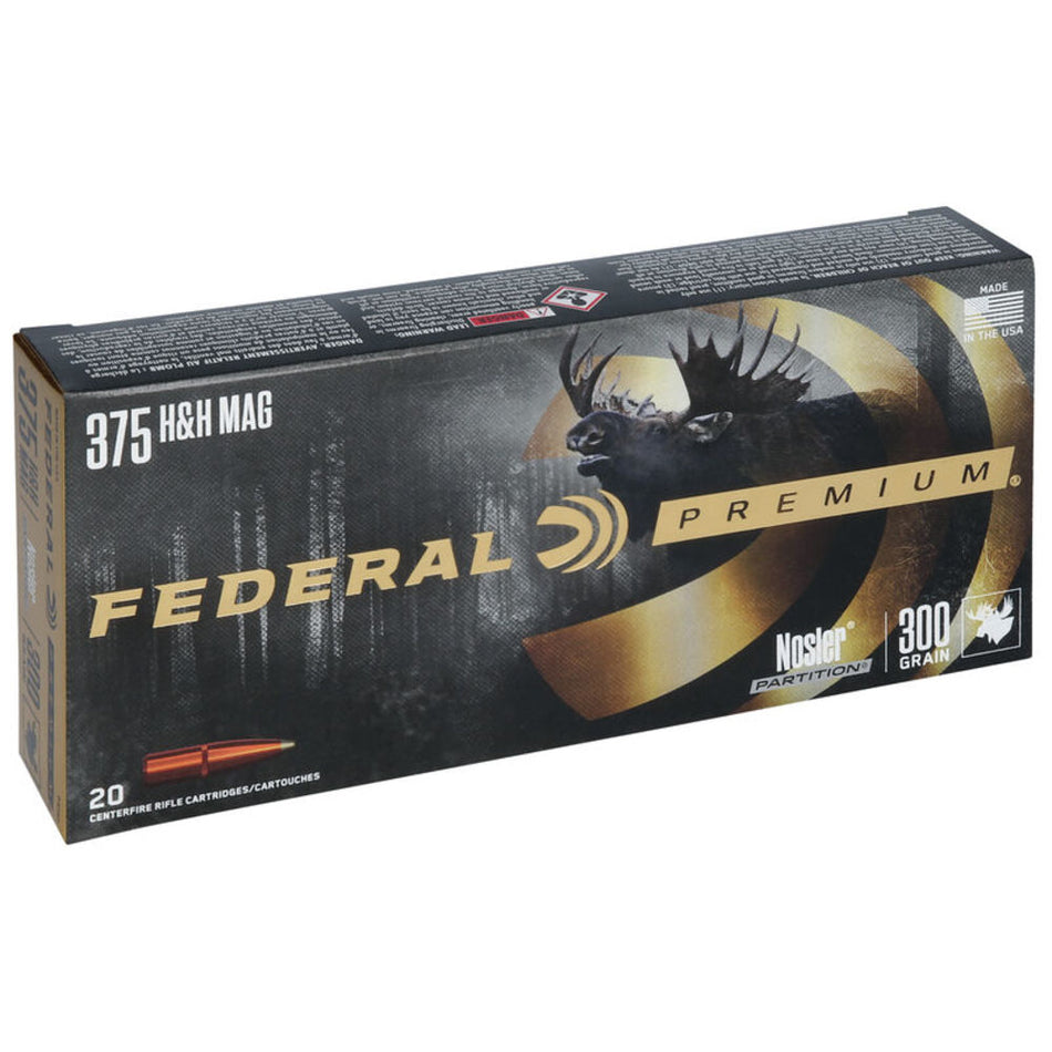 Federal .375 H&H Mag Vital-Shok 300 grain Nosler Partition ammunition