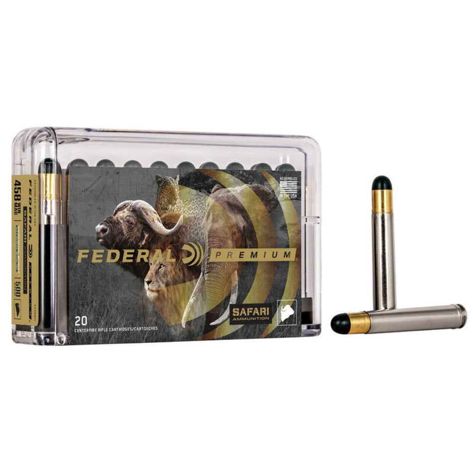 Federal .458 Winchester Mag Cape-Shok 500 grain Woodleigh Hydro Solid ammunition