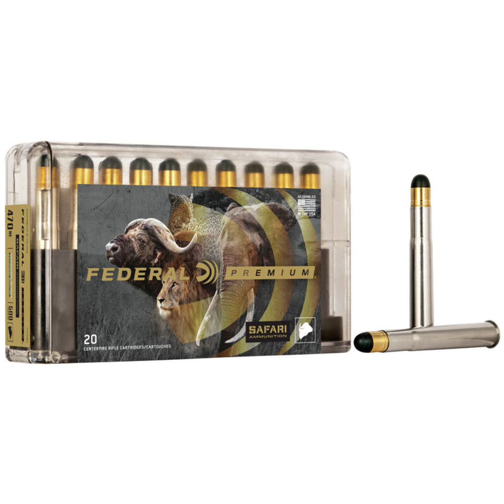 Federal .470 Nitro Express Cape-Shok 500 grain Woodleigh Hydro Solid ammunition