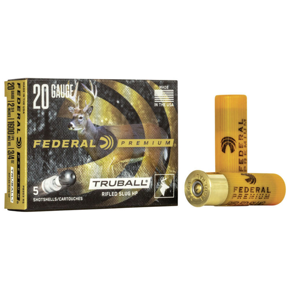 Federal PB203RS Premium Vital-Shok TruBall 20 Gauge 2.75" 3/4oz TruBall 1600 fps 029465025274