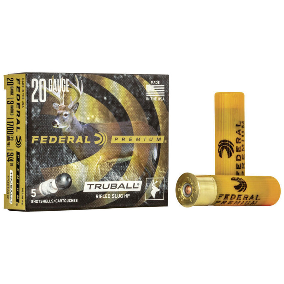 Federal PB209RS Premium Vital-Shok TruBall 20 Gauge 3" 3/4oz Slug 1700 fps 029465029791