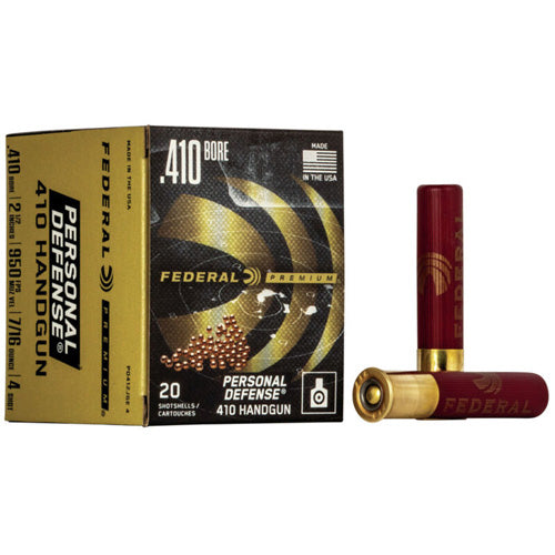 Federal .410 Bore Shotgun Ammo Premium Personal Defense 410 Handgun 2.5 in 7/16 oz #4