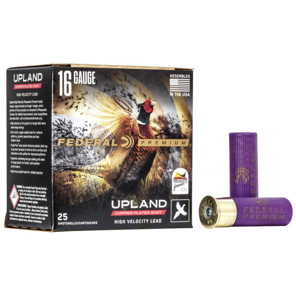 Federal PF1636 Premium Wing-Shok Pheasant Forever High Velocity 16 Gauge 2.75" 1-1/8oz 6 Shot 1425 fps 029465026929