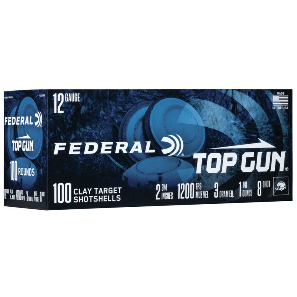 Federal TG121008 Top Gun Clay Target 12 Gauge 2.75" 1-1/8oz 8 Shot 1200 fps 604544653342