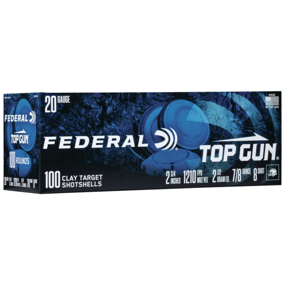 Federal TG201008 Top Gun Clay Target 20 Gauge 2.75" 7/8oz 8 Shot 1210 fps 604544653380