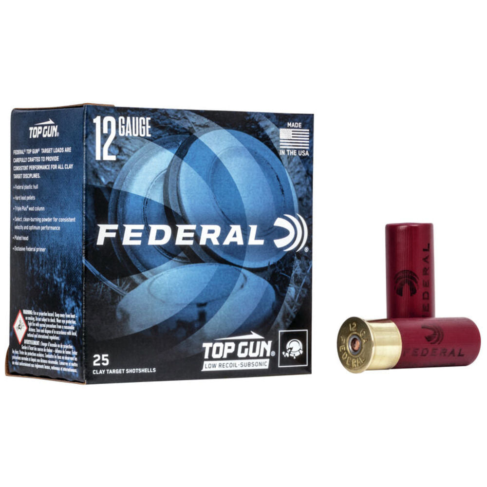 Federal 12 Gauge Shotgun Ammo Top Gun Low Recoil Subsonic 2.75 in 1-1/8 oz #7.5