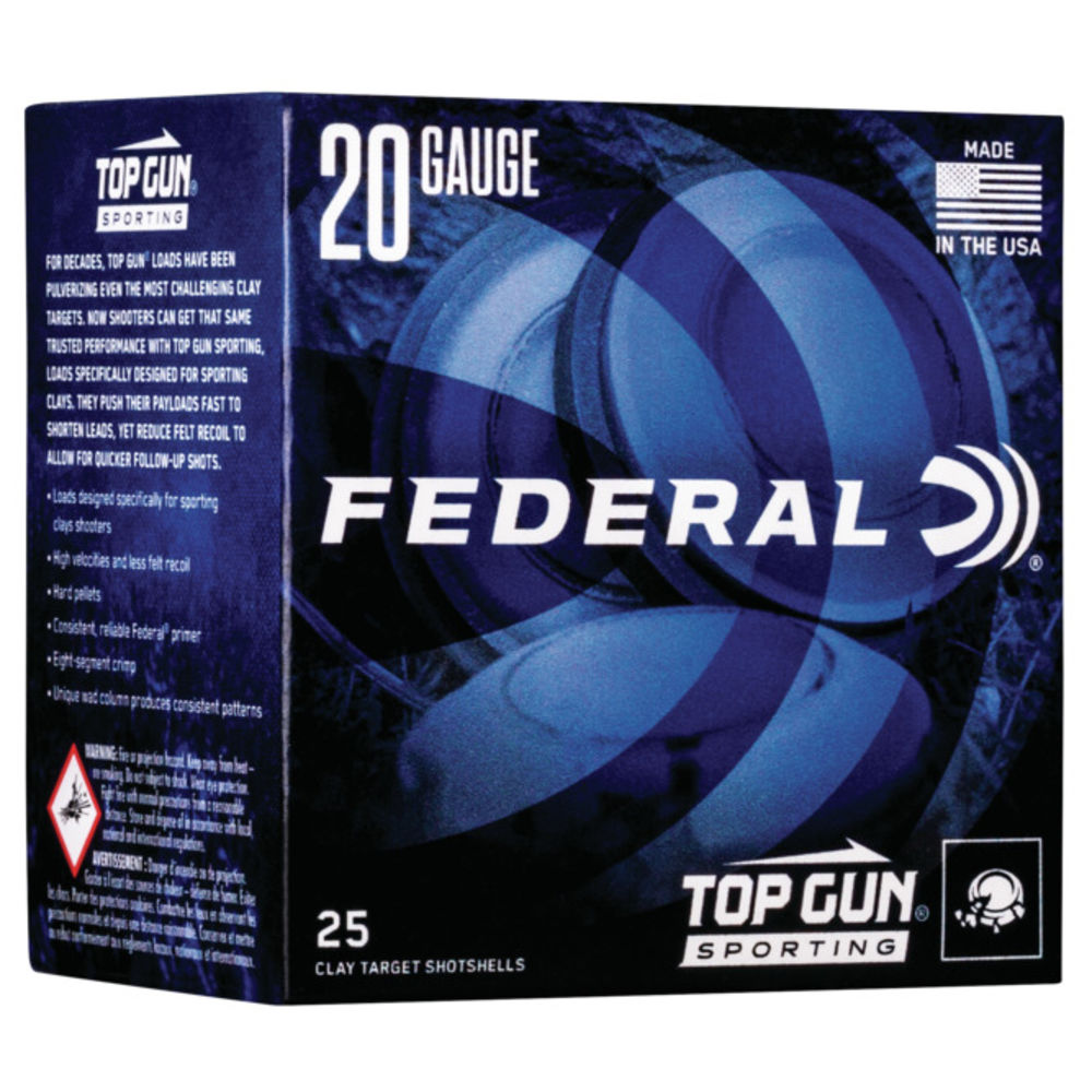 Federal 20 Gauge Shotgun Ammo Top Gun Sporting 2.75 in 7/8 oz #8