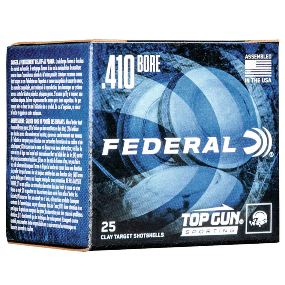 Federal .410 Bore Shotgun Ammo Top Gun Sporting 2.5 in 1/2 oz #8