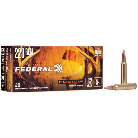 Federal .223 Remington Fusion 62 grain Bonded Soft Point ammunition
