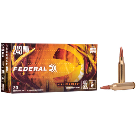 Federal Boat Tail Fusion Soft Point 95 Grain .243 Winchester 2980 fps 029465097851