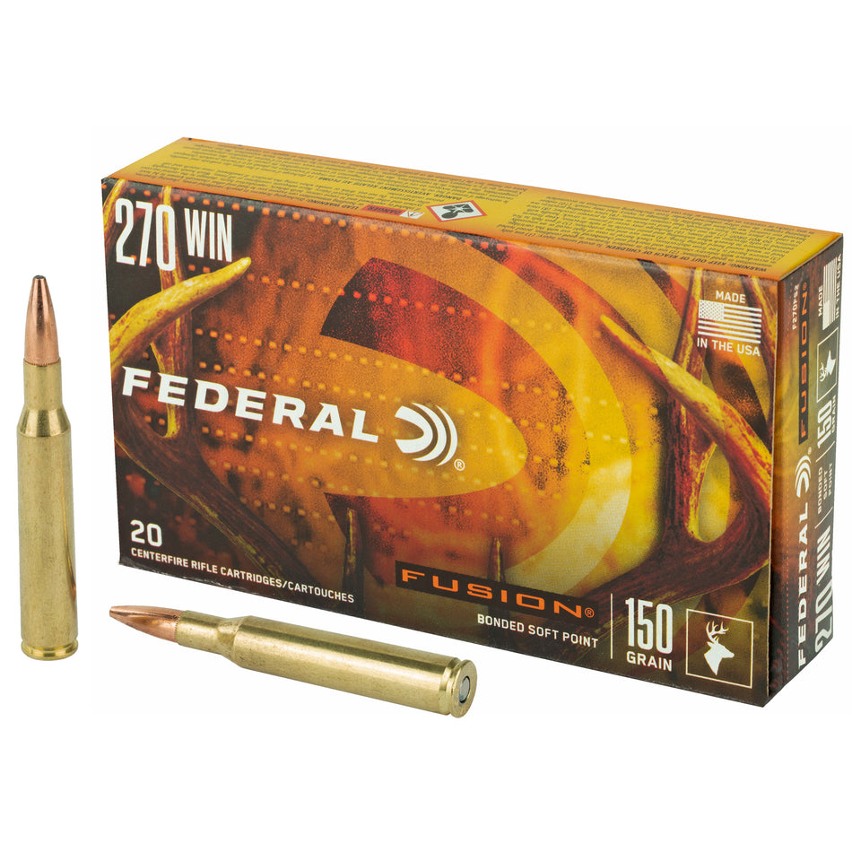 Federal Boat Tail Fusion Soft Point 150 Grain .270 Winchester 2850 fps 029465097875